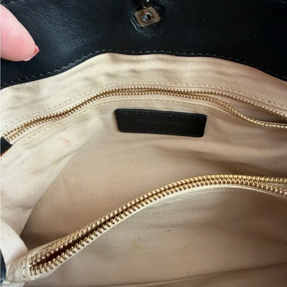 See By Chloe Leather Shoulder Bag in Cream and Black